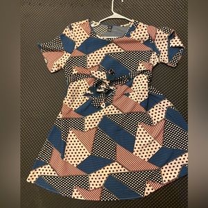 SHEIN Curve Red White & Blue Print Dress Size 0XL